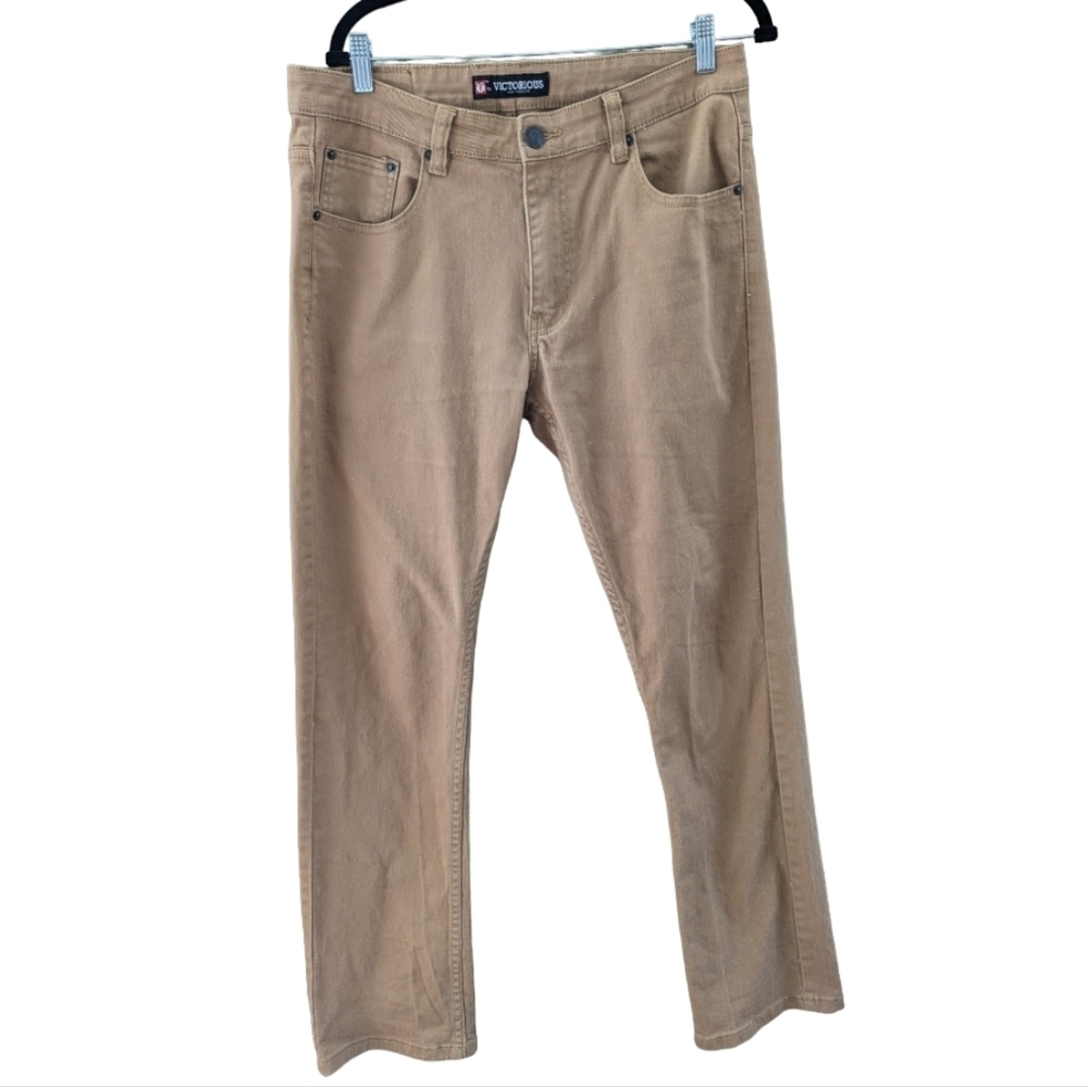 Victorious Tan Stretch Straight Leg Jeans 34 X 32 Capsule